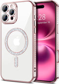 Entronix [Magnetic] Case Compatible with iPhone 16 Pro Max - [Clear Back] Luxury Diamonds