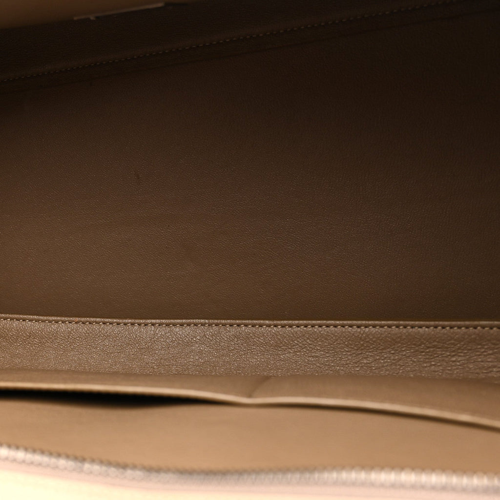 Drummed Calfskin Suede Medium Trapeze Dune