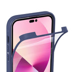 Full Protection With Mobile Phone Protective Film Slide Camera Lens Phone Case For Iphone 14 Pro In Navy