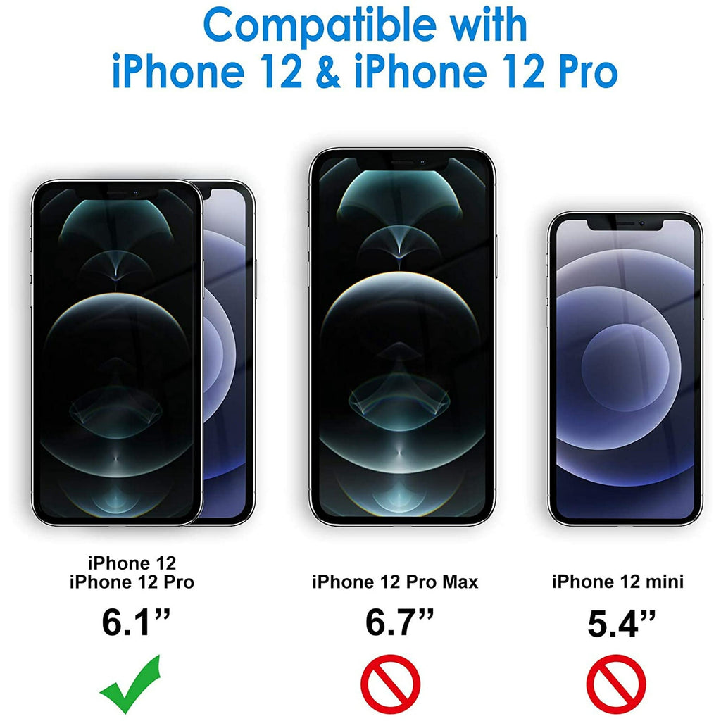 Entronix Anti-Spy Privacy Screen Protector Compatible with iPhone 12 - 2-Piece Combo