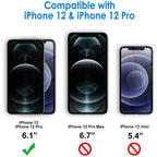 Entronix Anti-Spy Privacy Screen Protector Compatible with iPhone 12 - 2-Piece Combo