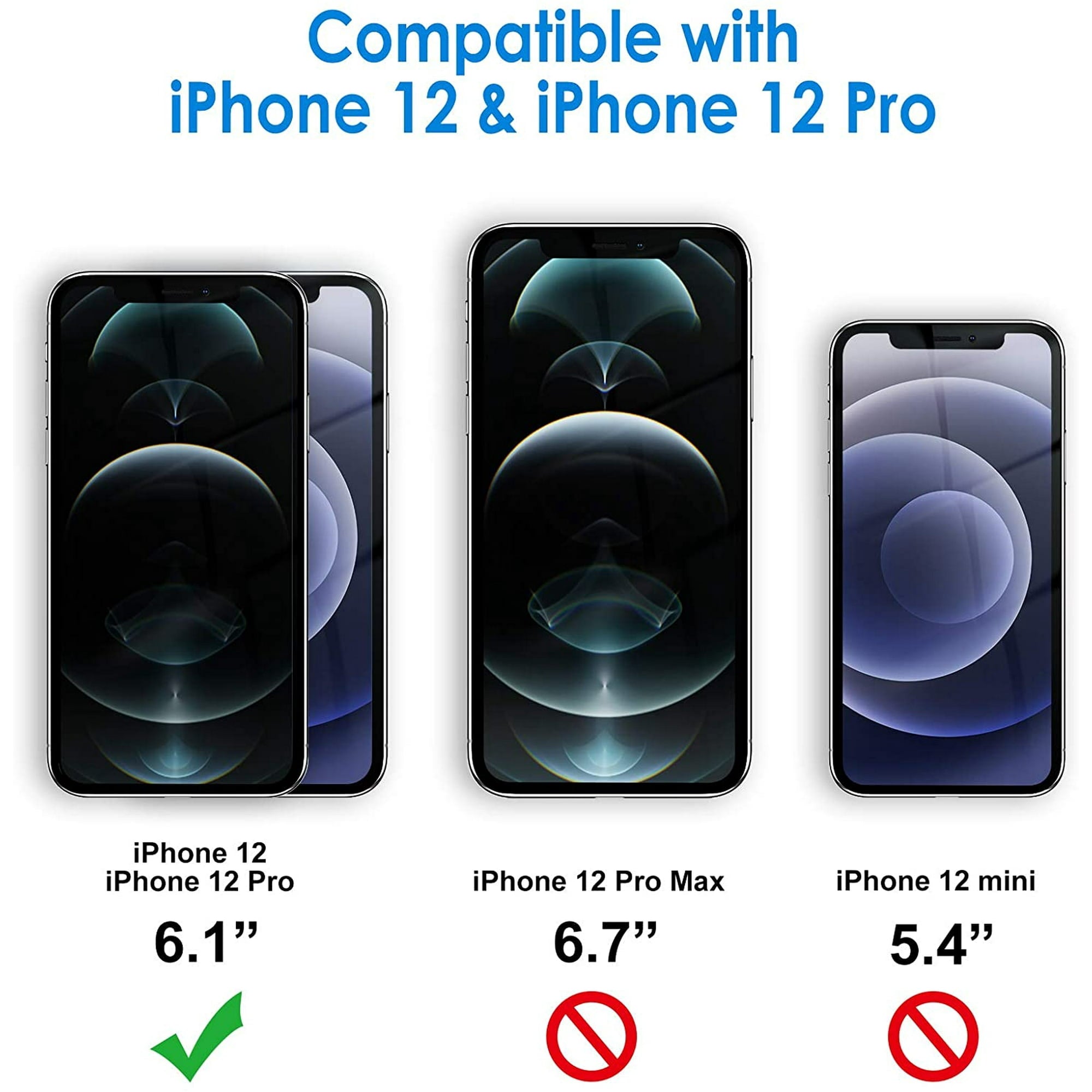 Entronix Anti-Spy Privacy Screen Protector Compatible with iPhone 12 Pro - 2-Piece Combo
