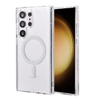 Reiko Magnetic Wireless Charging Tpu Bumper Case For Samsung S 23 Ultra In Clear