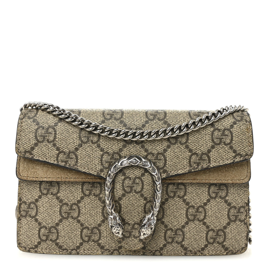 GG Supreme Monogram Super Mini Dionysus Shoulder Bag Taupe