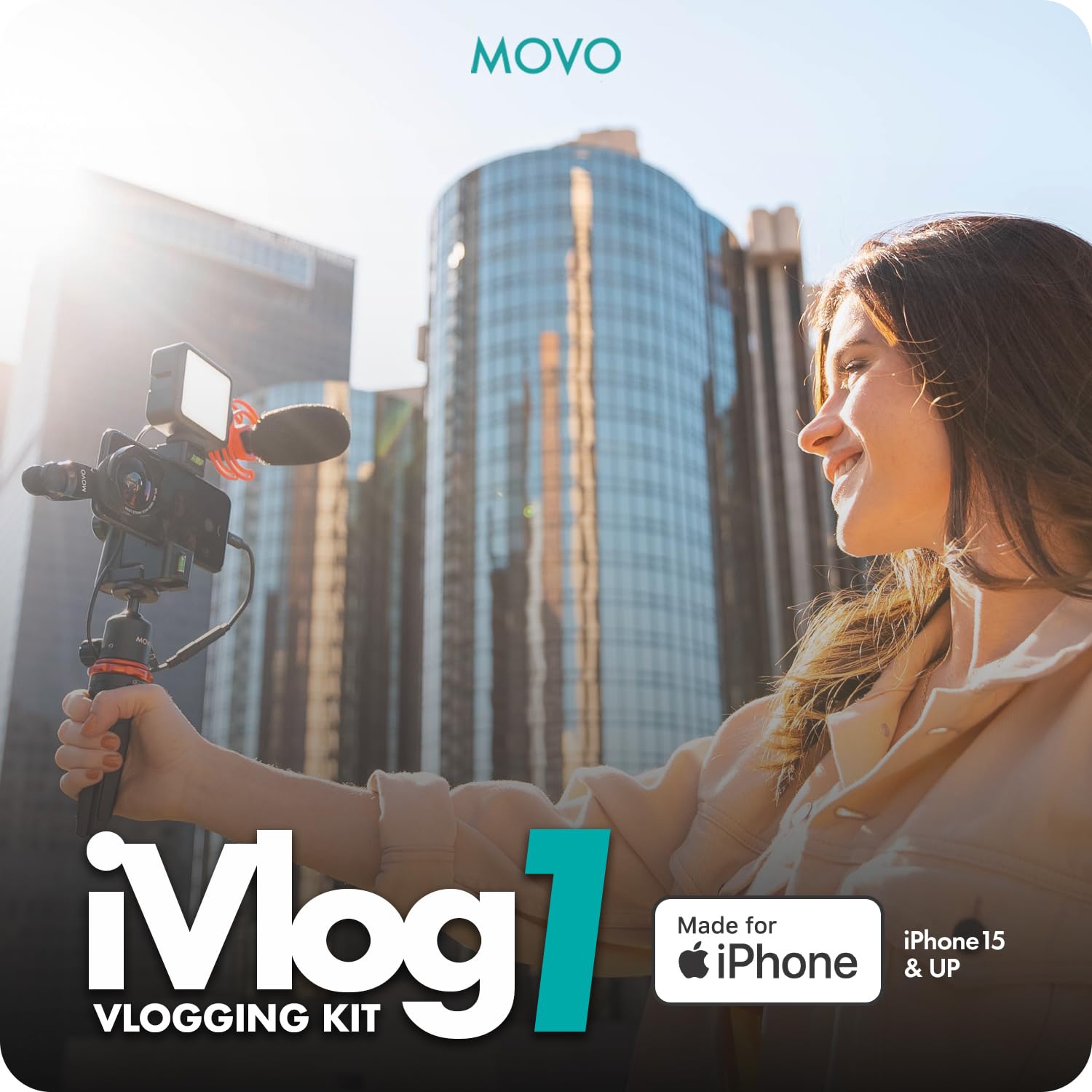 Movo iVlog1-IP Vlogging Kit for iPhone 15 and up