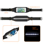 Reiko Running Sport Belt For Iphone 7/ 6/ 6S Or 5 Inches Device With Two Pockets And Led In Black (5X5 Inches)