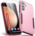 Entronix Bundle Compatible with Galaxy A15 - Soft-Touch Dual-Layer Case & 2 Clear Screen Protectors