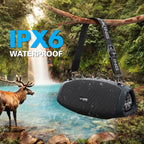 70W Portable Bluetooth Speakers with 120W Peak Power and Wireless Microphone, Waterproof for Outdoor Use