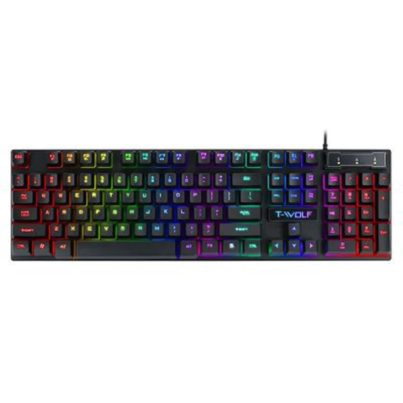 Gaming Usb Luminous Wired Keyboard Floating Manipulator with Mouse