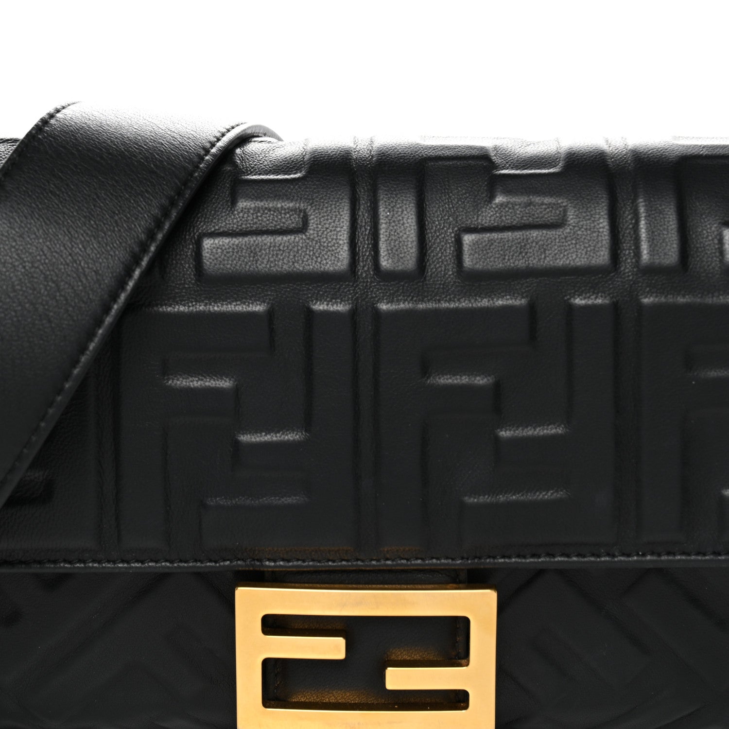 Nappa FF 1974 Embossed Baguette Black
