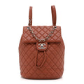 Lambskin Quilted Small Urban Spirit Backpack Brown