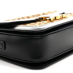 Velvet Calfskin Leopard Print Teen Triomphe Bag Brown Black