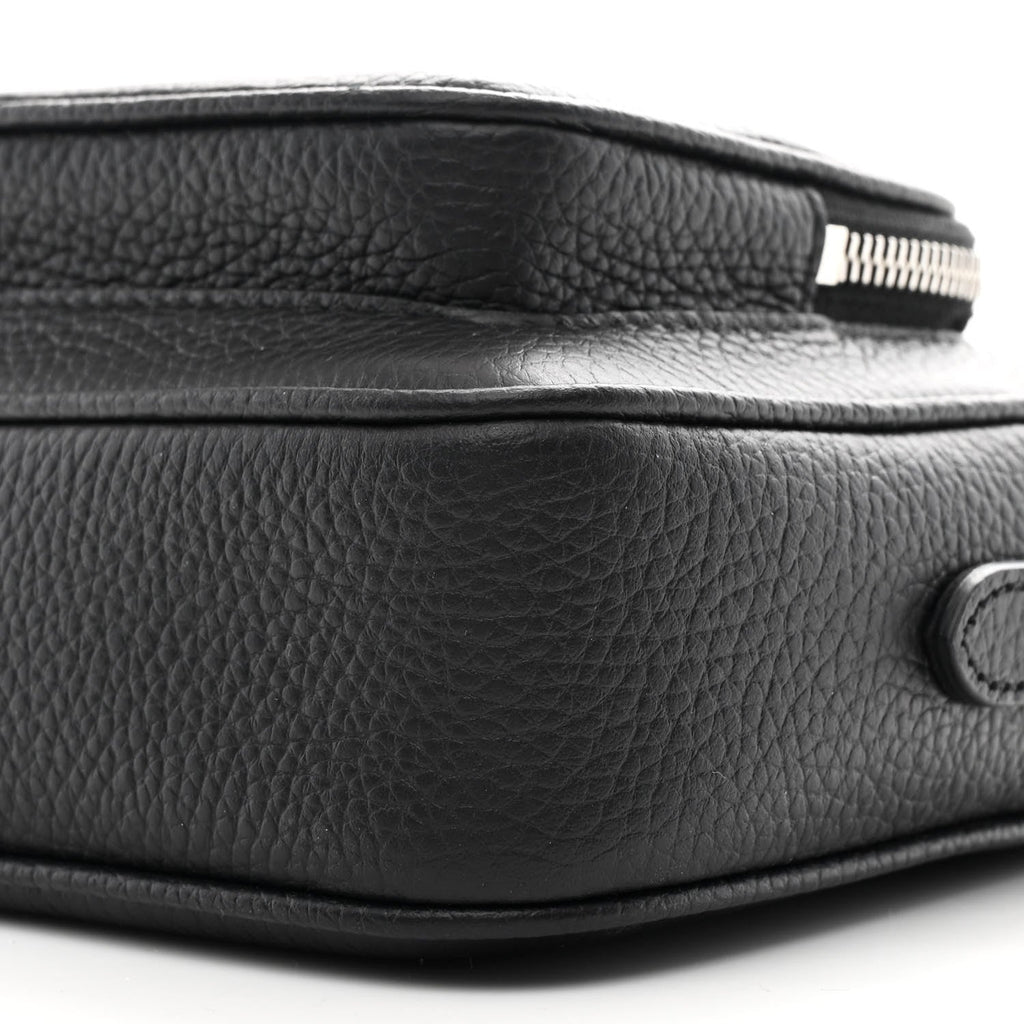 Grained Calfskin Small Camera Bag Black