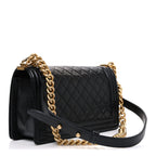 Caviar Quilted Medium Boy Flap Black