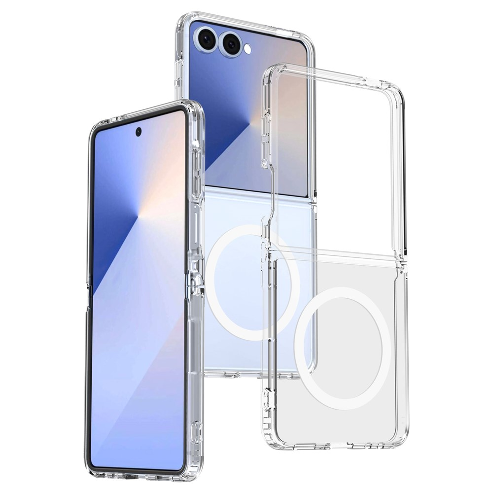 Entronix [Magnetic] Case Compatible with Galaxy Z Flip 7 - [Hard Back] Slim Clear