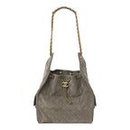 Suede Quilted Medium Chanel 25 Handbag Dark Grey