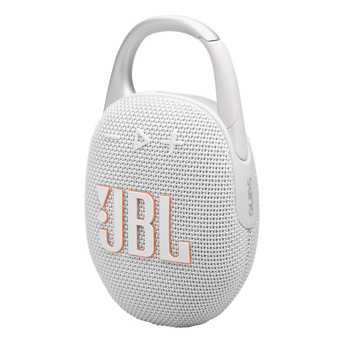 JBL Clip 5 Ultra Portable Bluetooth Speaker with gSport Silicone Sleeve (White)