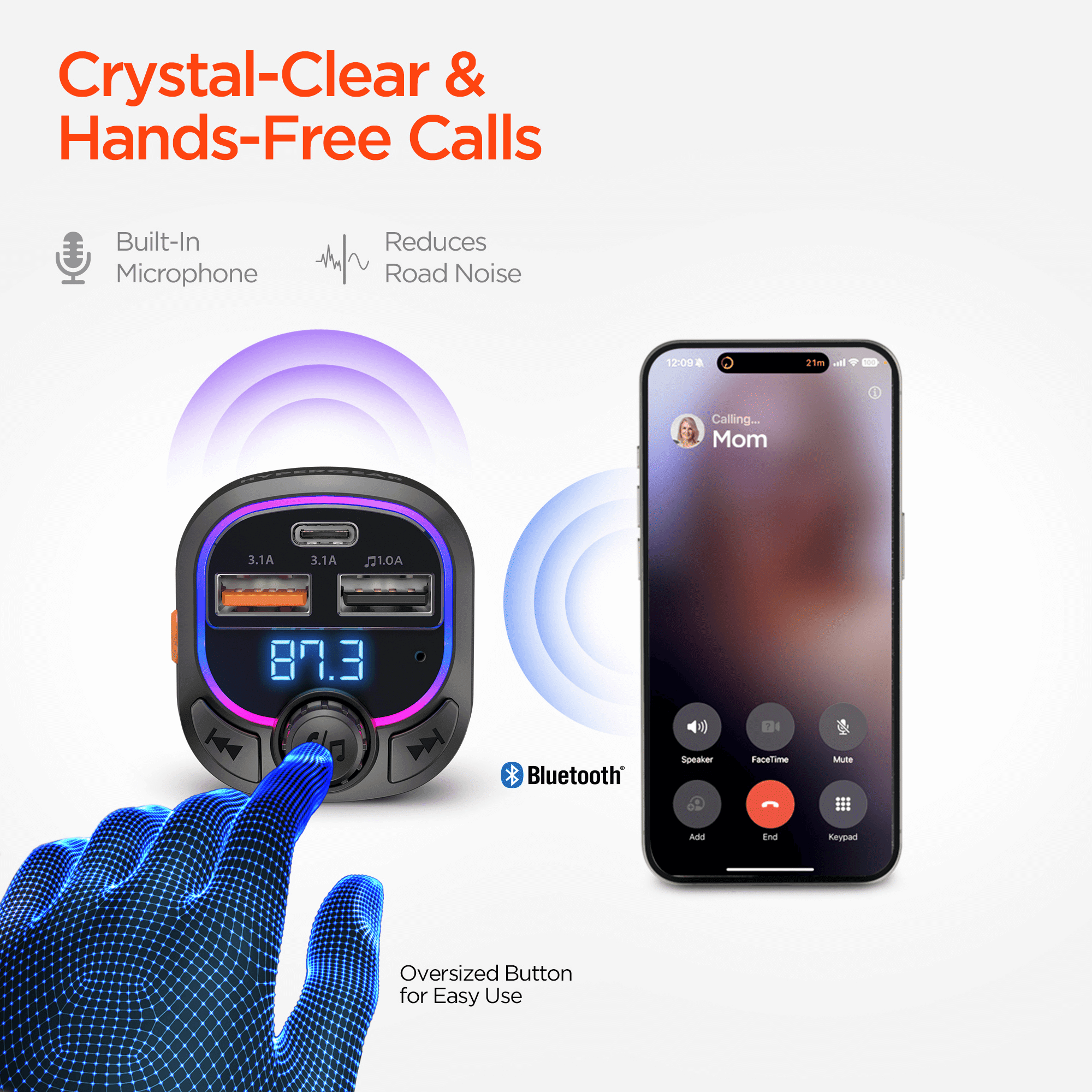 IntelliCast Road FM Transmitter Car Charger