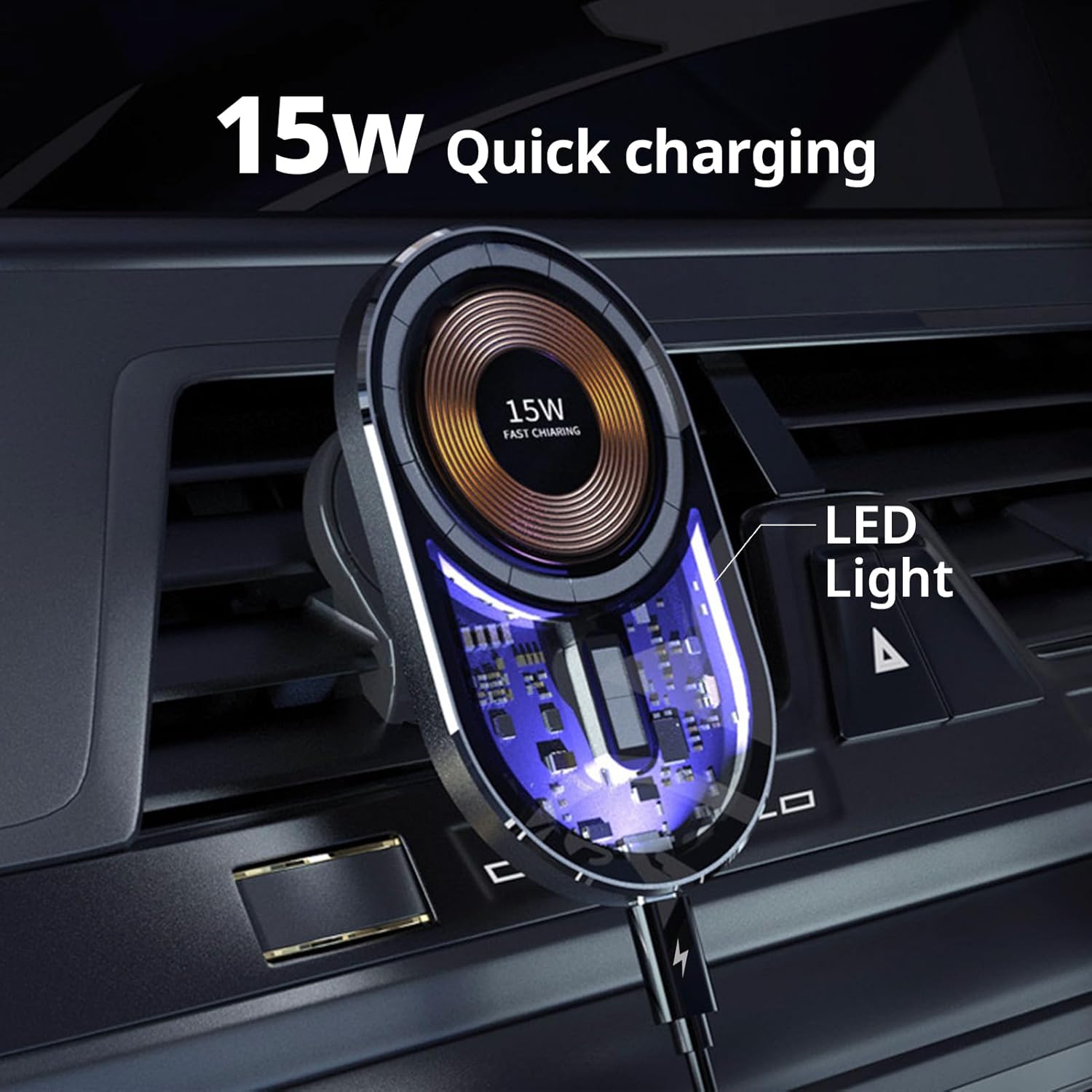 Entronix [Magnetic] Car Mount – Wireless Charging Holder, AC Vent or Suction Cup Style