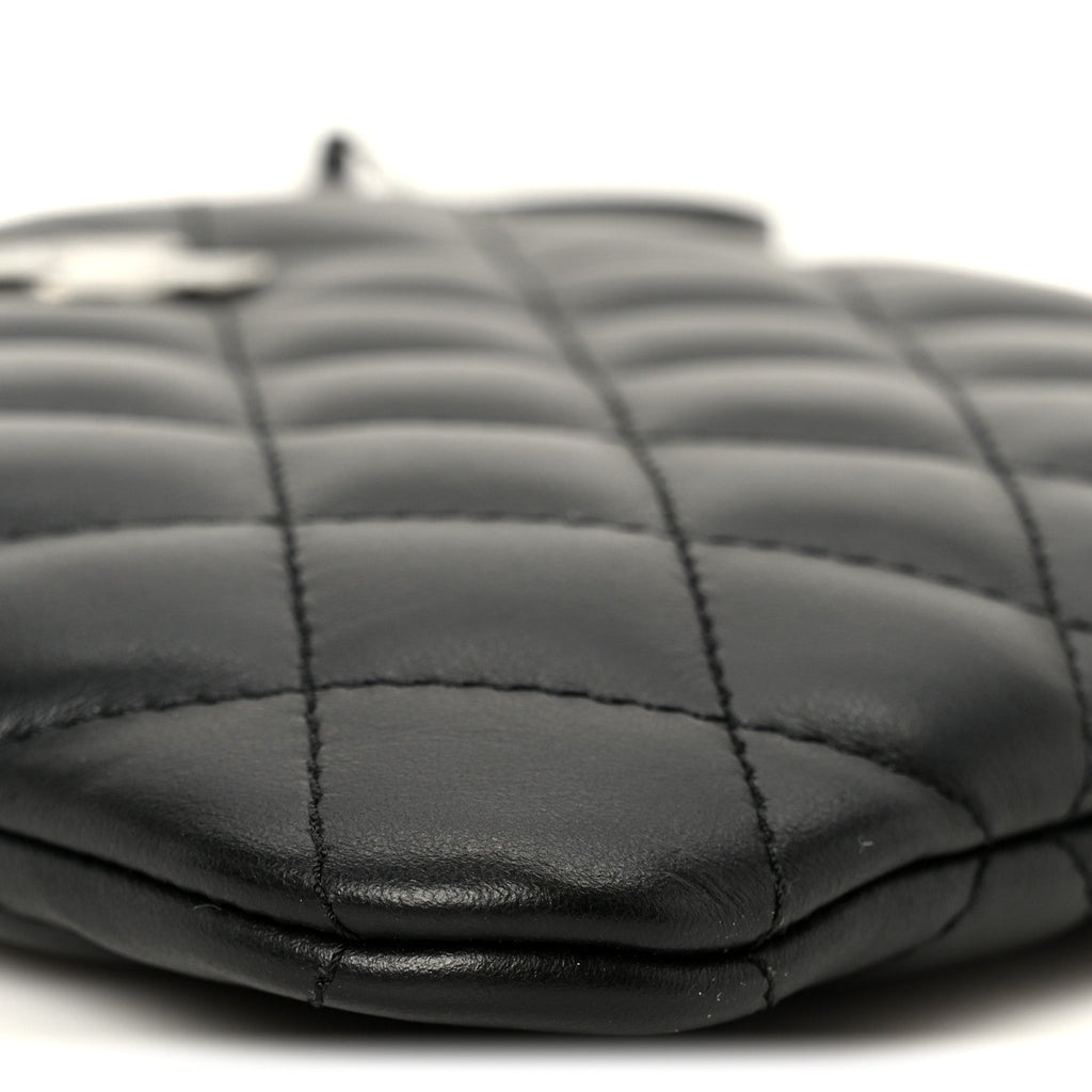 Lambskin Quilted Uniform Crossbody Bag Black