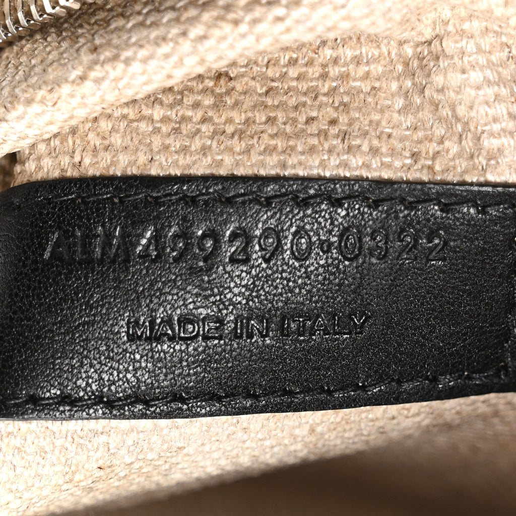 Linen Calfskin Small Rive Gauche Tote Greggio Natural