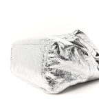 Metallized Arena Calfskin Medium Monaco Chain Shoulder Bag Silver