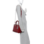 Patent Cannage Medium Lady Dior Red