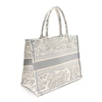 Canvas Embroidered Medium Dioriviera Toile De Jouy Book Tote Gray