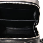 Metallic Caviar Quilted Small CC Filigree Vanity Case Dark Silver