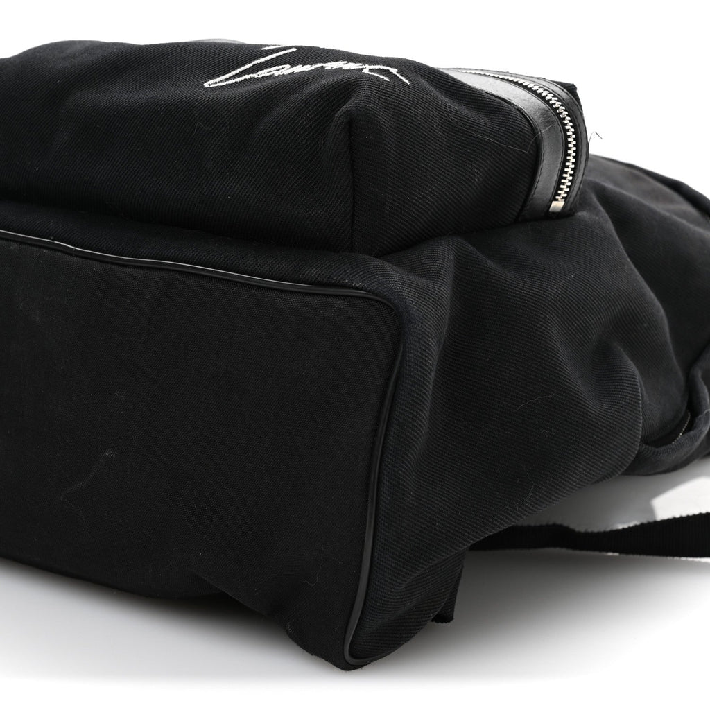 Canvas Signature Embroidered City Backpack Black