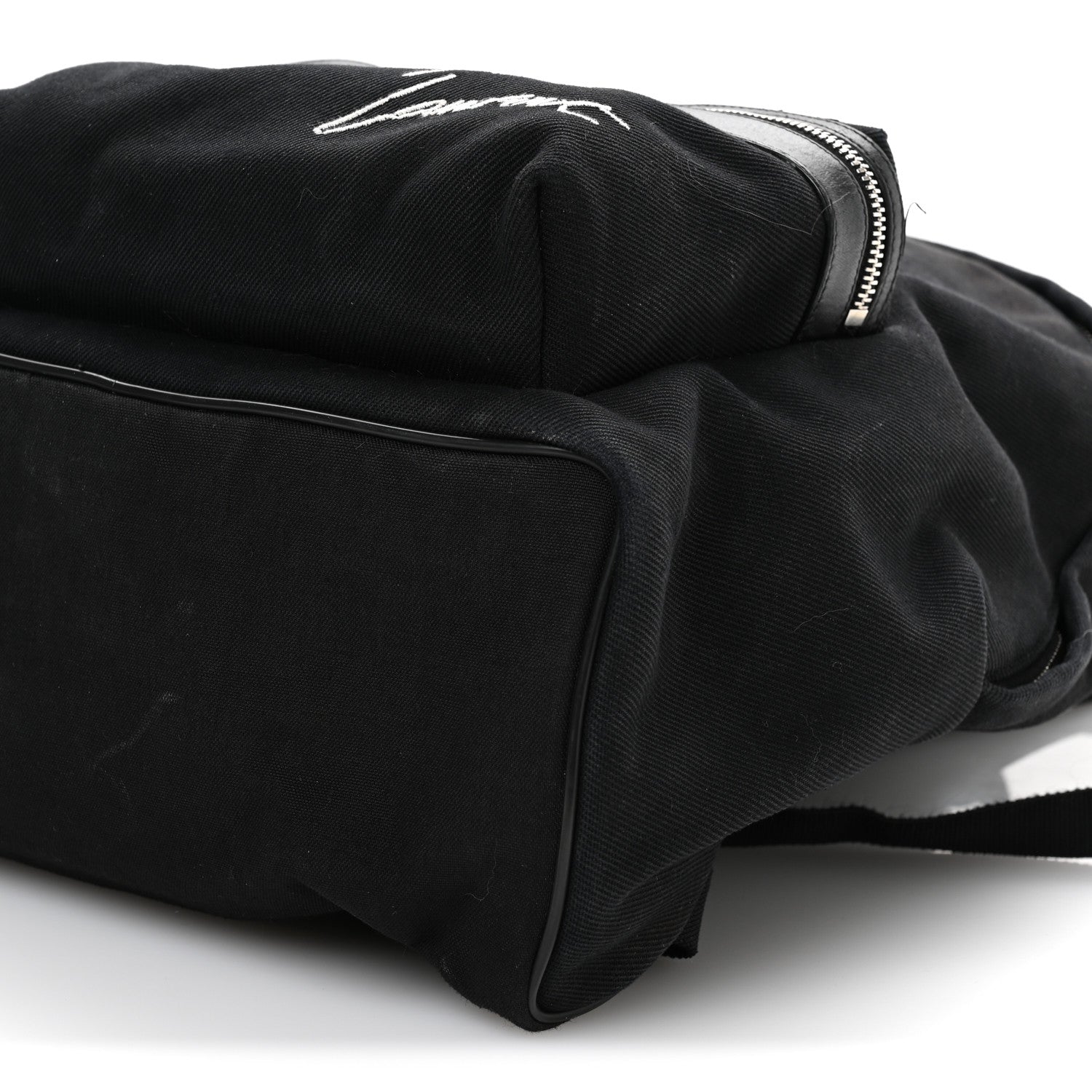 Canvas Signature Embroidered City Backpack Black