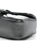 Metallic Lambskin Matelasse Mini GG Marmont Shoulder Bag Piombo