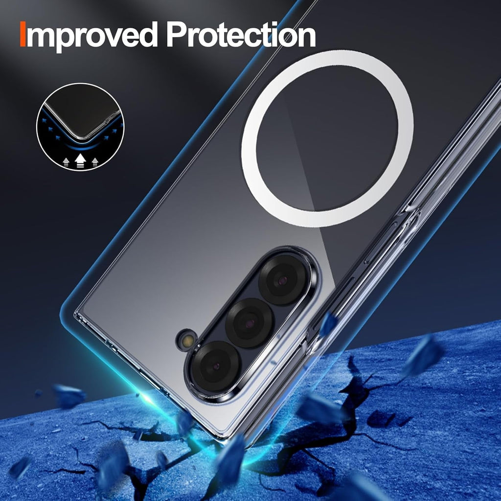 Entronix [Magnetic] Case Compatible with Galaxy Z Fold 6 - [Hard Back] Slim Clear
