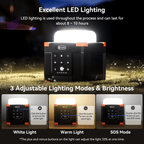 Multi-function Bluetooth Speaker | 56Wh Power Bank | Camping Light, 360° Surround Sound, USB-C, Bluetooth 5.0, 3-in-1 Power/Speaker/Home, Party, Outdoor Lighting