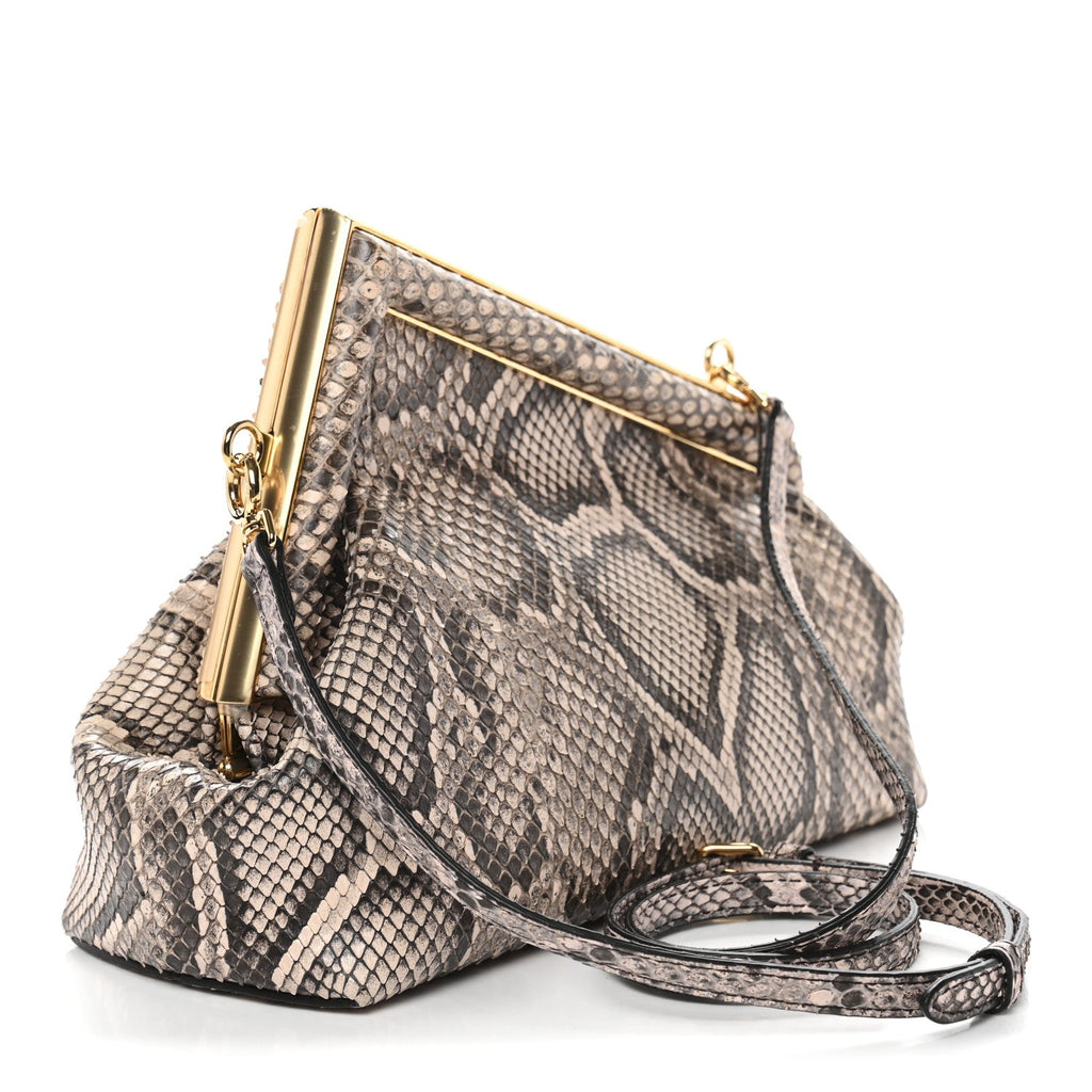 Snakeskin Small Fendi First Light Pink