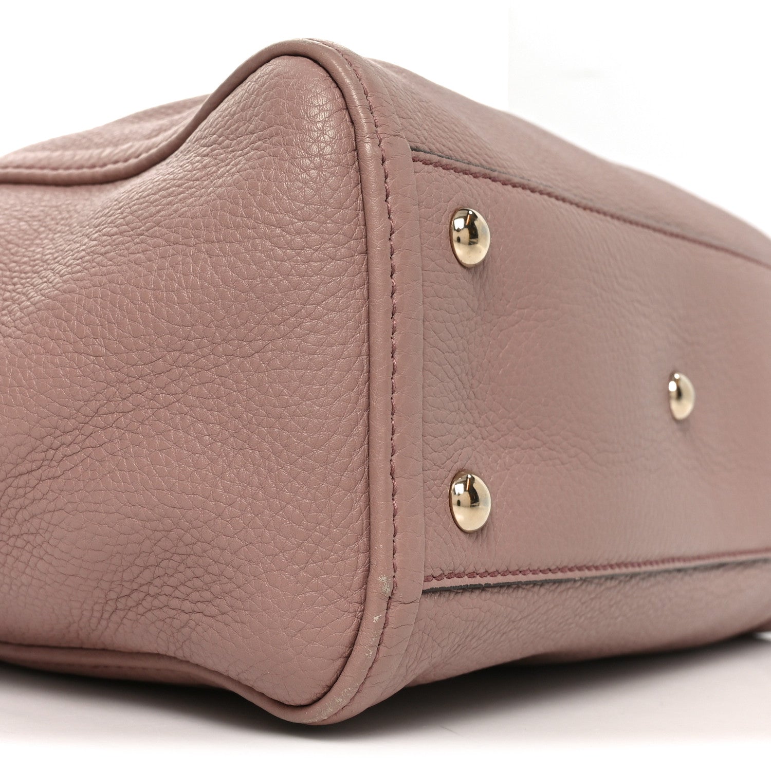 Pebbled Calfskin Small Soho Shoulder Bag Light Pink