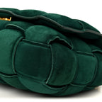 Suede Maxi Intrecciato Padded Chain Cassette Crossbody Bag Emerald Green
