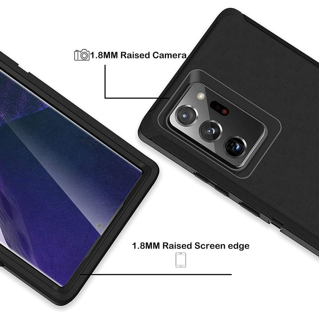 Entronix Bundle Compatible with Galaxy Note 10 Plus - Heavy Duty Case & 2 Clear Screen Protectors