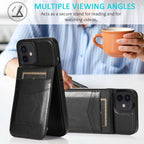 Entronix Case Compatible with iPhone 13 - [6 Slot Card Holder] Slim Leather Wallet