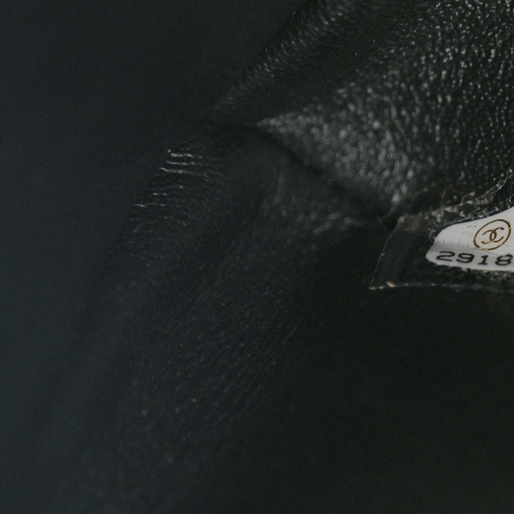 Lambskin Quilted Flap Clutch Black
