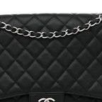 Caviar Maxi Single Flap Black