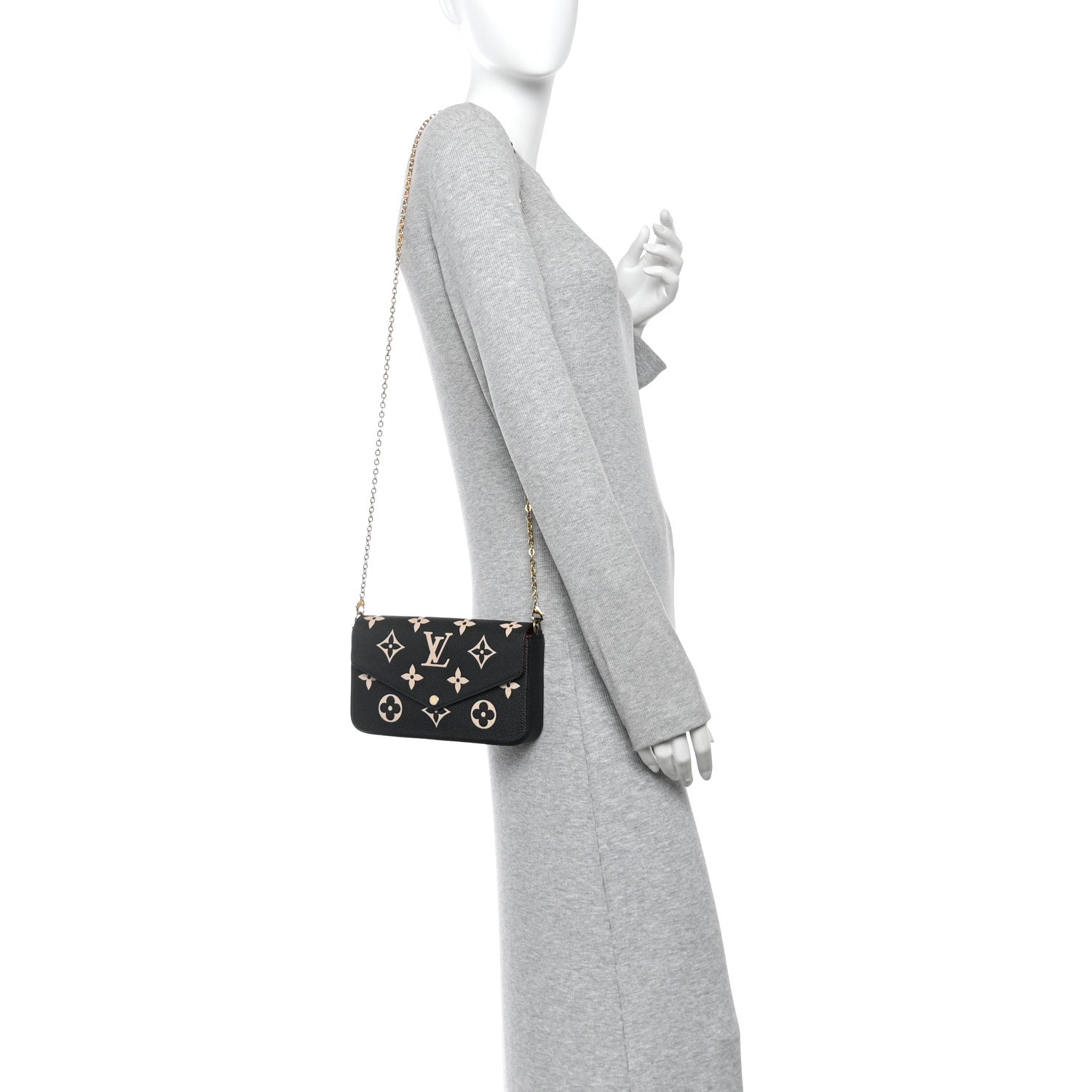 Empreinte Monogram Giant Felicie Pochette Black Beige