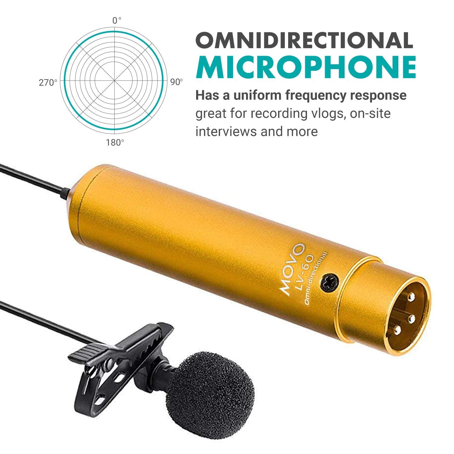 Movo LV-6 Omnidirectional & Cardioid Lav Mic Set