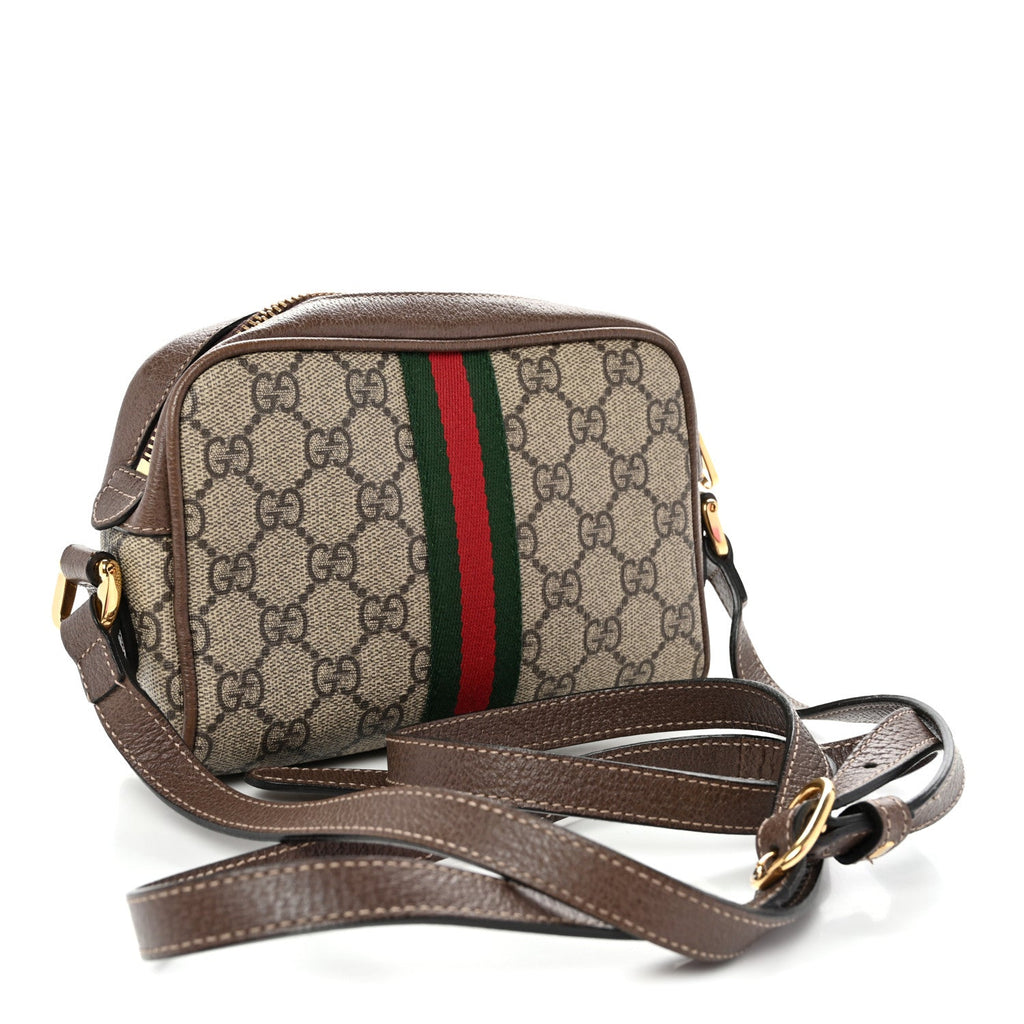 GG Supreme Monogram Web Mini Ophidia Shoulder Bag Brown