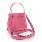 Calfskin Star Studded Bon Bon Bucket Bag Candy Pink