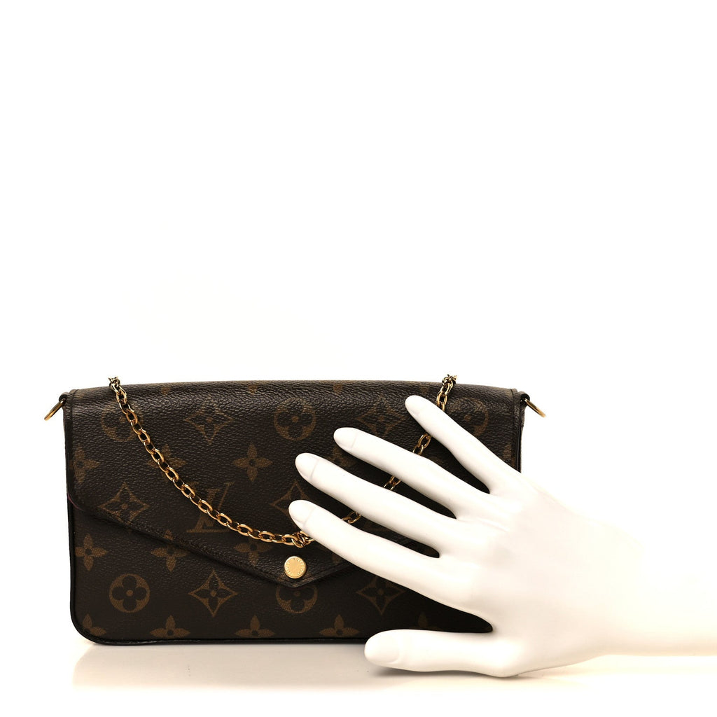 Monogram Pochette Felicie Chain Wallet Fuchsia