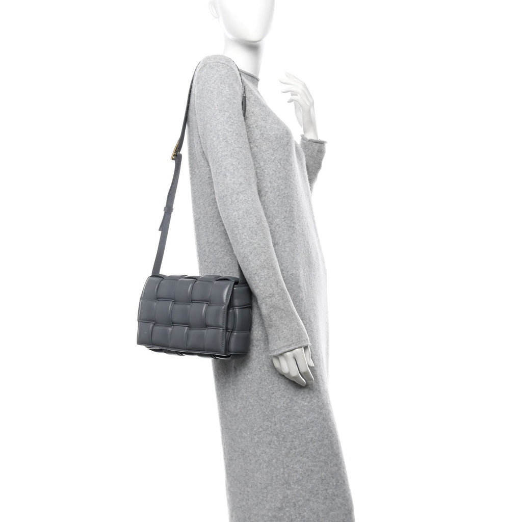 Nappa Maxi Intreccio Padded Cassette Crossbody Bag Thunder