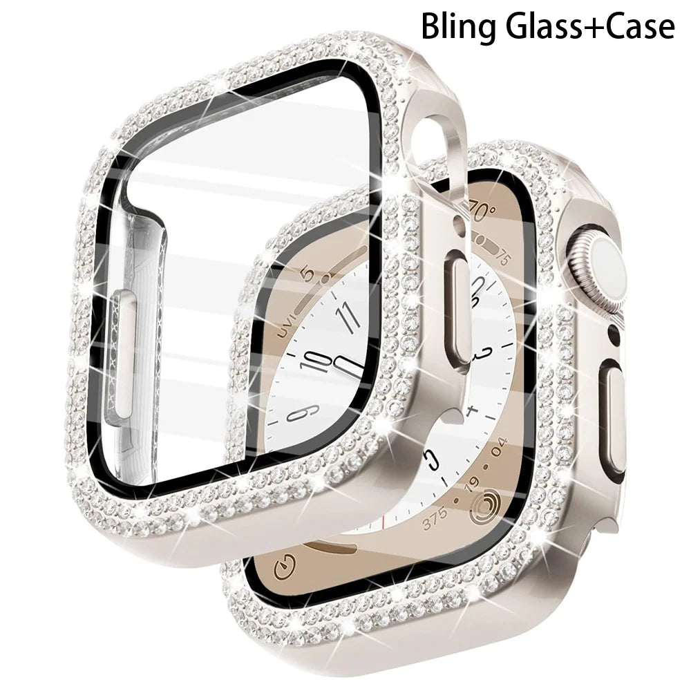 Entronix Case Compatible with iWatch Series 9/8/7, 41mm - Diamond Cover w/ Built-In Screen Protector