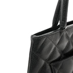 Caviar Quilted Medallion Tote Black