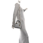 Lambskin Cannage Mini Lady Dior Gray Opaline